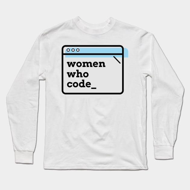 Women Who Code Blue Long Sleeve T-Shirt by alissawang